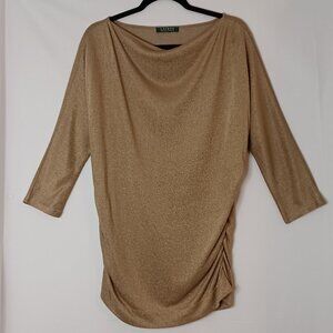 Women's Lauren Ralph Lauren Gold Shimmer Cowl Neck Blouse